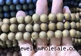 CAA1336 15.5 inches 12mm round matte plated druzy agate beads