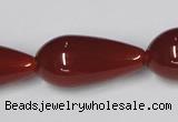 CAA134 15.5 inches 15*30mm teardrop red agate gemstone beads