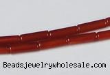 CAA136 15.5 inches 4*13mm column red agate gemstone beads