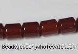 CAA139 15.5 inches 9*12mm column red agate gemstone beads