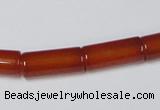 CAA140 15.5 inches 8*18mm column red agate gemstone beads