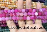 CAA1407 15.5 inches 8mm round matte druzy agate beads