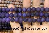 CAA1421 15.5 inches 10mm round matte druzy agate beads