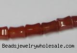 CAA143 15.5 inches 8*10mm bamboo shape red agate gemstone beads