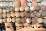 CAA1448 15.5 inches 14mm round matte druzy agate beads