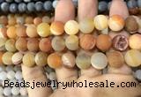 CAA1449 15.5 inches 14mm round matte druzy agate beads