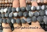 CAA1455 15.5 inches 14mm round matte druzy agate beads