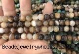 CAA1476 15.5 inches 8mm round matte banded agate beads wholesale