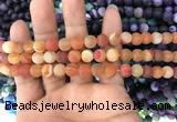 CAA1490 15.5 inches 6mm round matte banded agate beads wholesale