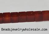 CAA150 15.5 inches 8*8mm cube red agate gemstone beads