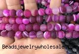 CAA1503 15.5 inches 12mm round matte banded agate beads wholesale