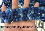 CAA1505 15.5 inches 6mm round matte banded agate beads wholesale