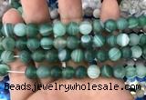 CAA1518 15.5 inches 12mm round matte banded agate beads wholesale