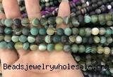 CAA1520 15.5 inches 6mm round matte banded agate beads wholesale