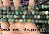 CAA1521 15.5 inches 8mm round matte banded agate beads wholesale