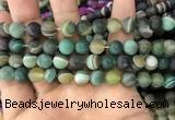 CAA1522 15.5 inches 10mm round matte banded agate beads wholesale