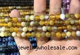 CAA1549 15.5 inches 6mm round banded agate beads wholesale