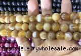 CAA1552 15.5 inches 12mm round banded agate beads wholesale