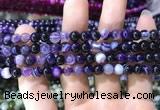 CAA1555 15.5 inches 6mm round banded agate beads wholesale