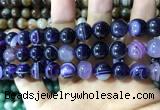 CAA1558 15.5 inches 12mm round banded agate beads wholesale