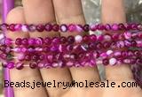 CAA1560 15.5 inches 4mm round banded agate beads wholesale