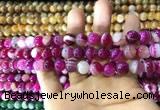 CAA1562 15.5 inches 8mm round banded agate beads wholesale