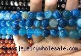 CAA1576 15.5 inches 12mm round banded agate beads wholesale