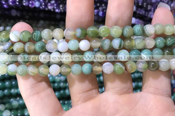 CAA1585 15.5 inches 6mm round banded agate beads wholesale