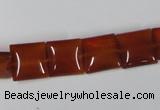 CAA160 15.5 inches 12*12mm square red agate gemstone beads