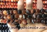 CAA1624 15.5 inches 12mm round banded agate beads wholesale