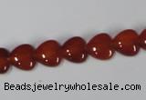 CAA163 15.5 inches 10*10mm heart red agate gemstone beads