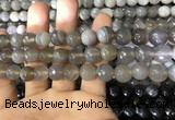 CAA1633 15.5 inches 12mm faceted round banded agate beads