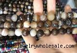 CAA1638 15.5 inches 12mm faceted round banded agate beads