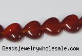 CAA164 15.5 inches 12*12mm heart red agate gemstone beads