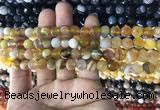 CAA1645 15.5 inches 6mm faceted round banded agate beads