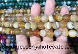 CAA1647 15.5 inches 10mm faceted round banded agate beads