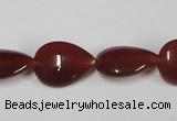 CAA165 15.5 inches 13*18mm flat teardrop red agate gemstone beads