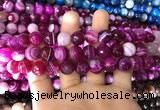 CAA1658 15.5 inches 12mm faceted round banded agate beads