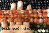 CAA1662 15.5 inches 10mm faceted round banded agate beads