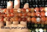 CAA1663 15.5 inches 12mm faceted round banded agate beads