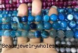 CAA1667 15.5 inches 10mm faceted round banded agate beads