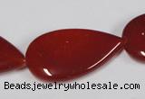 CAA167 15.5 inches 22*36mm flat teardrop red agate gemstone beads