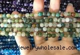 CAA1670 15.5 inches 6mm faceted round banded agate beads