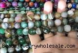 CAA1673 15.5 inches 12mm faceted round banded agate beads