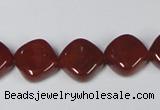 CAA168 15.5 inches 13*13mm diamond red agate gemstone beads