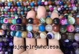 CAA1682 15.5 inches 10mm faceted round banded agate beads