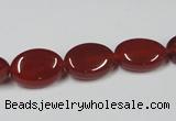 CAA169 15.5 inches 10*14mm oval red agate gemstone beads