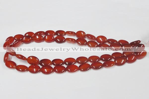 CAA170 15.5 inches 12*16mm oval red agate gemstone beads