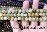 CAA1706 15 inches 8mm faceted round fire crackle agate beads