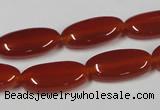 CAA171 15.5 inches 10*20mm oval red agate gemstone beads